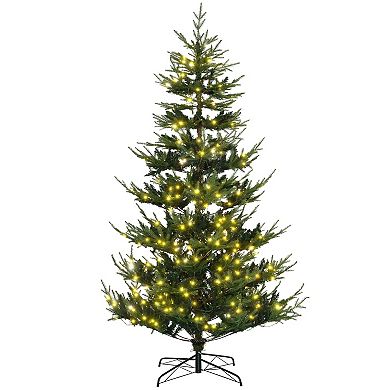 8' Prelit Artificial Christmas Tree Holiday Decoration W/ 1026 Tips, Led Light
