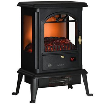 HOMCOM Electric Infrared Fireplace Stove, Freestanding Fireplace Heater