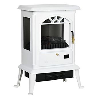 HOMCOM Electric Infrared Fireplace Stove, Freestanding Fireplace Heater