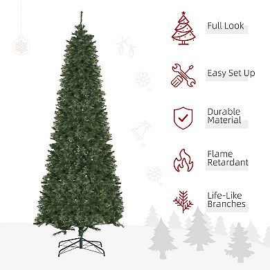 8' Artificial Christmas Tree With Realistic Branch Tips, Auto Open For Party