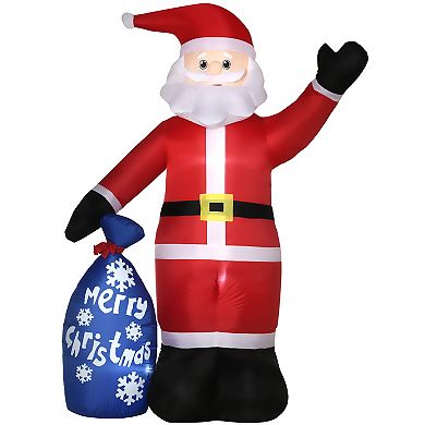 Outsunny 8ft Inflatable Christmas Santa Claus with Gift Bag for Lawn Garden Party