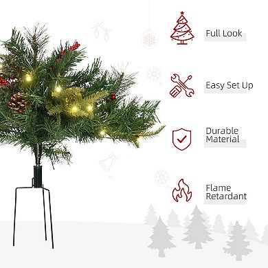 2 Pack 2ft Prelit Artificial Christmas Tree Outdoors W/ 69 Tips, Led Light