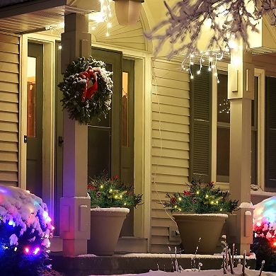 2 Pack 2ft Prelit Artificial Christmas Tree Outdoors W/ 69 Tips, Led Light