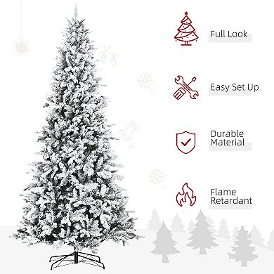 7' Snow Artificial Christmas Tree Realistic Holiday Decoration, W/ 616 Tips