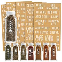 Talented Kitchen 14 Pack Glass Spice Jars with 269 Spice Labels