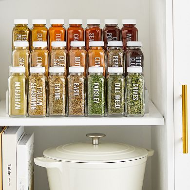 134 Talented Kitchen Spice Jar Labels, Preprinted Bold White Letters On Vinyl