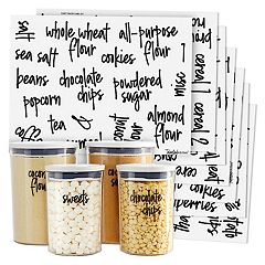 6 Pcs Airtight Flour and Sugar Containers with 132 Kitchen Pantry