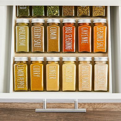 145 Preprinted Spice Jar Labels with Seasoning Stickers + Numbers, White All Caps Letters on Clear Water Resistant Vinyl for Kitchen Organization (Water Resistant)