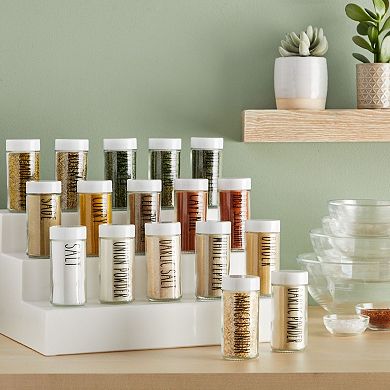 Talented Kitchen 145 Spice Labels Stickers, Preprinted Clear Spice Jar Labels