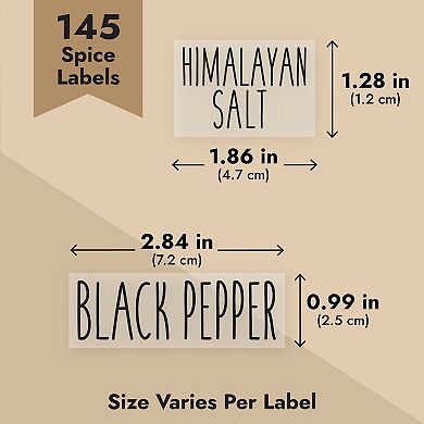 Talented Kitchen 145 Spice Labels Stickers, Clear Spice Jar Labels Preprinted