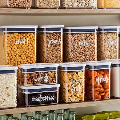 157 Pantry Labels for Food Containers, Kitchen Organization (White Script)