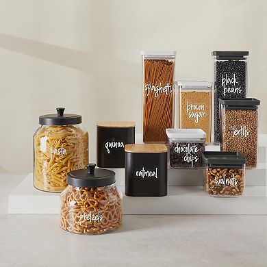 157 Pantry Labels for Food Containers, Kitchen Organization (White Script)