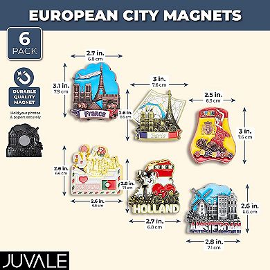 Magnets for Refrigerator, European Big Cities (6 Pack)