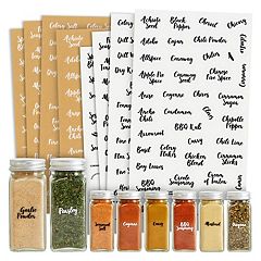Talented Kitchen 125 Spice Labels Stickers, Clear Spice Jar Labels