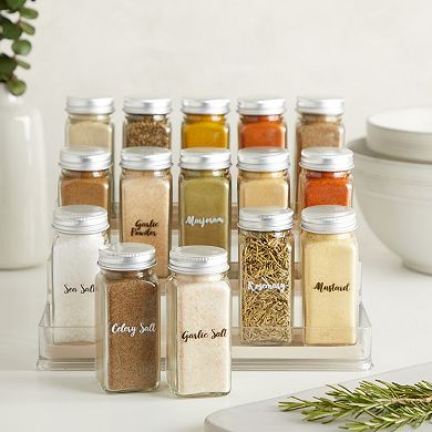 Talented Kitchen 300 Spice Labels Stickers, Clear Spice Jar Labels Preprinted
