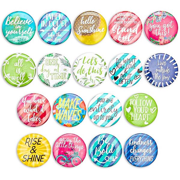 18 Pack Inspirational Magnets, School Locker Accessories (1.25