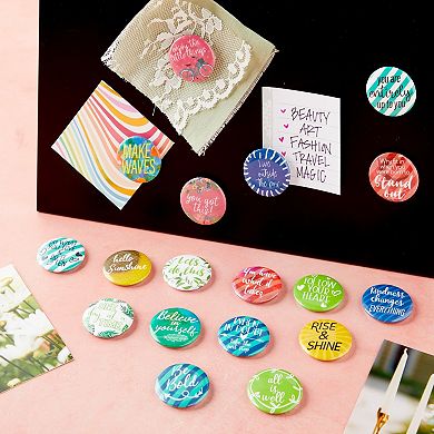 18 Pack Inspirational Magnets, School Locker Accessories (1.25", 0.2" Thick)