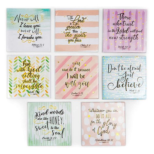 8 Pack Inspirational Christian Bible Verse Magnets for Refrigerator, 2.5 In