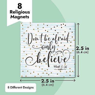 8 Pack Inspirational Christian Bible Verse Magnets for Refrigerator, 2.5 In