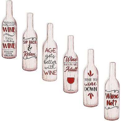 12PCs Fun Wine Bottle Design Decorative Magnets for Fridge Refrigerator Locker