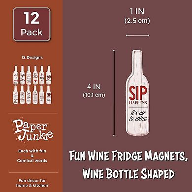 12PCs Fun Wine Bottle Design Decorative Magnets for Fridge Refrigerator Locker