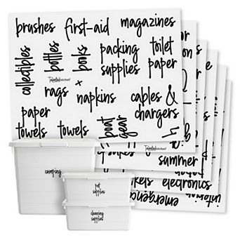 Talented Kitchen 157 Pantry Organization Labels, Black On White Stickers