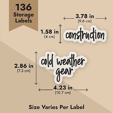 Talented Kitchen 157 Pantry Organization Labels, Black On White Stickers