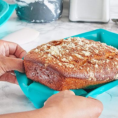 Silicone Baking Pans, Teal Cake Pan (4 Pack)