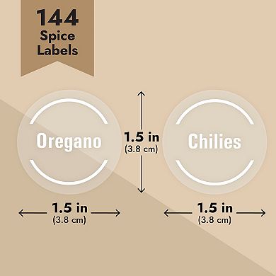 Talented Kitchen 144 Spice Labels Stickers For Spice Jars, 1.5"