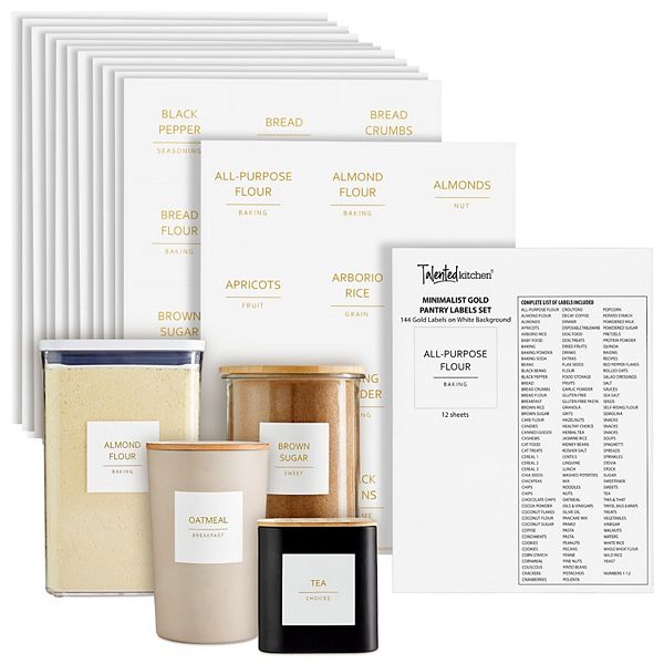 Talented Kitchen 144 Gold Minimalist Pantry Labels 144 Kitchen Pantry