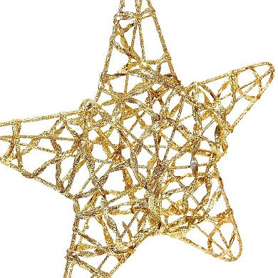 24 Pack Gold Star Ornaments for Christmas Tree, Bulk Holiday Decorations, 6 In