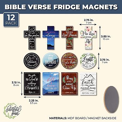 12 Pack Inspirational Refrigerator Magnets with Bible Verses