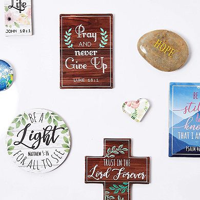 Faithful Finds Inspirational Refrigerator Magnets with Bible Verses, Scripture (3 Sizes, 12 Pack)