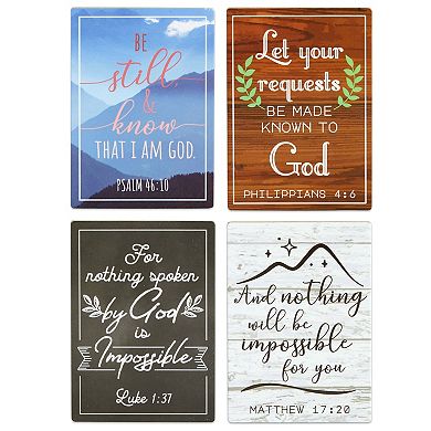 Faithful Finds Inspirational Refrigerator Magnets with Bible Verses, Scripture (3 Sizes, 12 Pack)