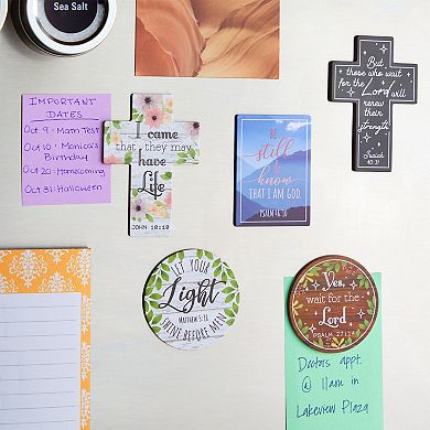 Faithful Finds Inspirational Refrigerator Magnets with Bible Verses, Scripture (3 Sizes, 12 Pack)