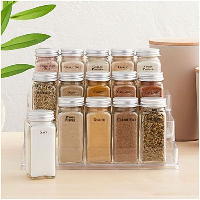 Talented Kitchen 125 Spice Labels Stickers, Clear Spice Jar Labels Preprinted