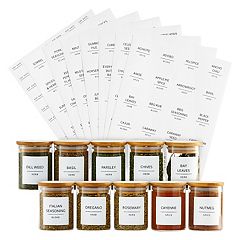 Spice Jar Labels Preprinted 300 Black & White Labels Water