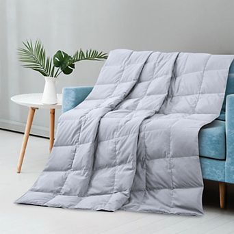 Unikome Lightweight Reversible Blanket, Down Throw Blanket 50" x 70" Soft Peach Skin Fabric