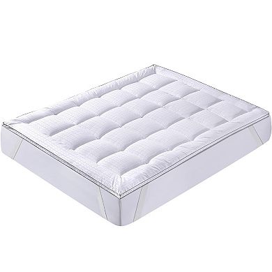 Unikome Grid Jacquard Down Alternative Mattress Topper, Full