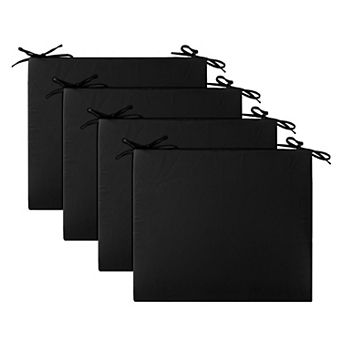 Unikome 4 pc Solid Waterproof Outdoor Patio Seat Cushion, Outdoor Chair Cushions with Ties