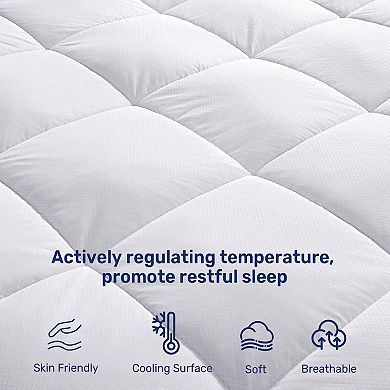 Unikome PCM Technology Cooling Mattress Pad -Cool Touch Cover Fit up to 18''