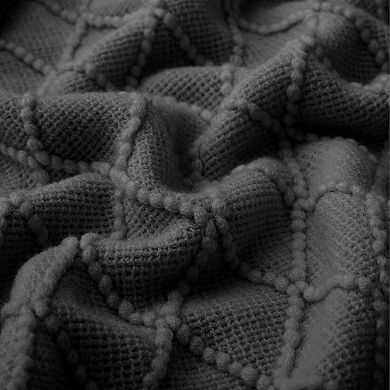 Unikome Reversible Super Soft Diamond Knit Throw Blanket - Lightweight Blankets for Sofa 50x60"