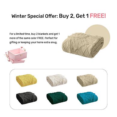 Unikome Reversible Super Soft Diamond Knit Throw Blanket - Lightweight Blankets for Sofa 50x60"