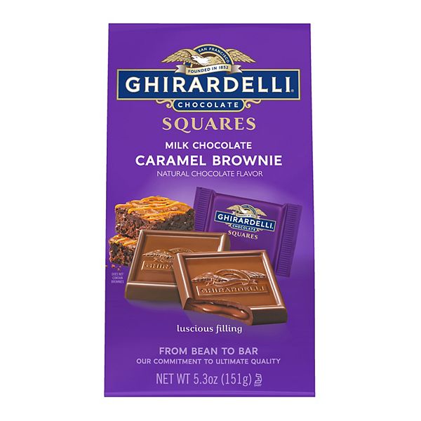 Ghirardelli Milk Chocolate Caramel Brownie Squares Medium Bag