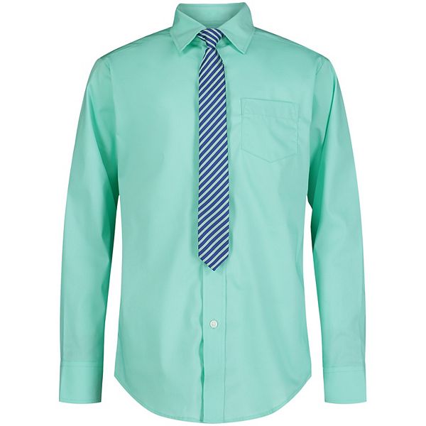 Boys 8-20 IZOD Stretch Solid Button-Front Shirt & Tie Set