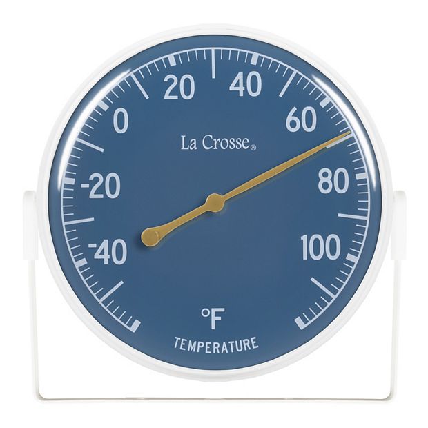 La Crosse Technology 5-In. Blue Analog Dial Bracket Thermometer