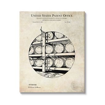 Stupell Home Decor Whiskey Barrel Canvas Wall Art