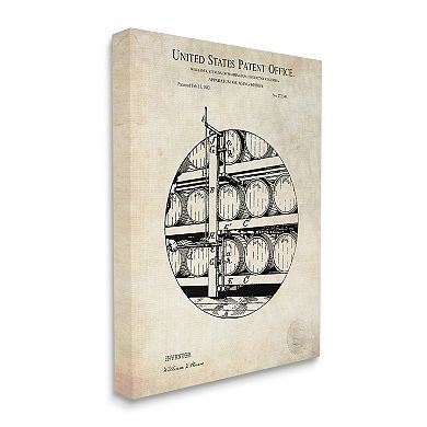 Stupell Home Decor Whiskey Barrel Canvas Wall Art