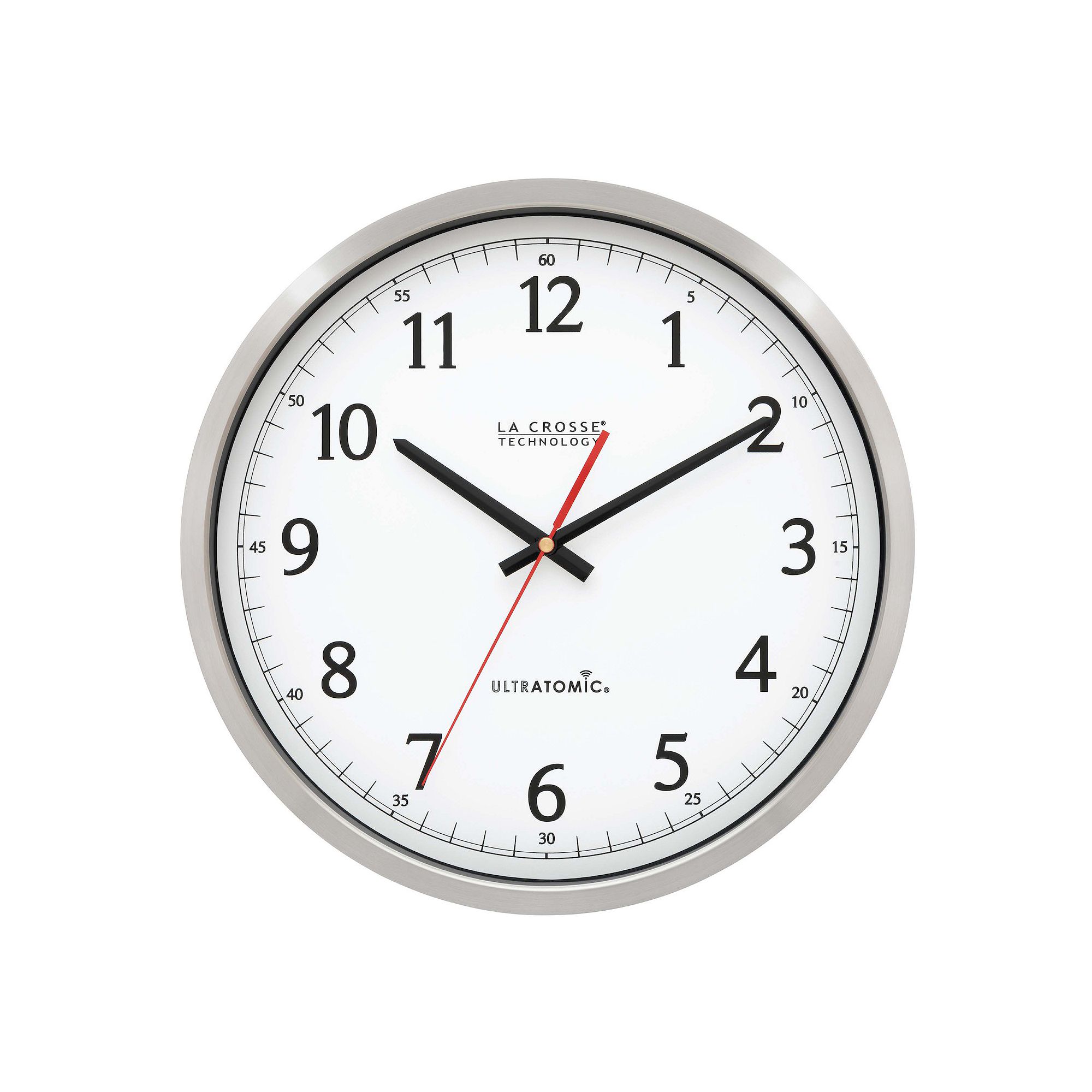 La Crosse Technology 14-in. UltrAtomic Stainless Steel Clock