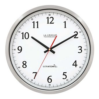 La Crosse Technology 14 in UltrAtomic Stainless Steel Clock